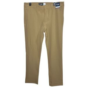 New! Mister Tech Wear Slim Fit Khaki Beige Men’s Golf Stretch Pant Size 36 x 32